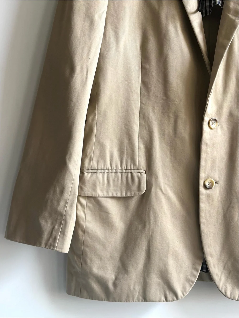 Brooks Brothers Men's 1818 Fitzgerald Fit Crespi  Suit Jacket Khaki Tan 42R/W36